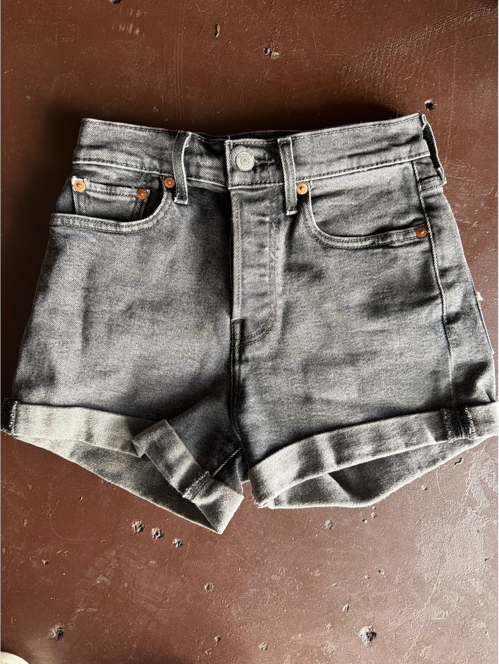 Levi's Women's High Waisted Black Denim Shorts Size 24